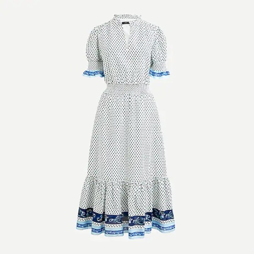 J. Crew Smocked ruffle dress in cotton voile - Picture 2 of 9